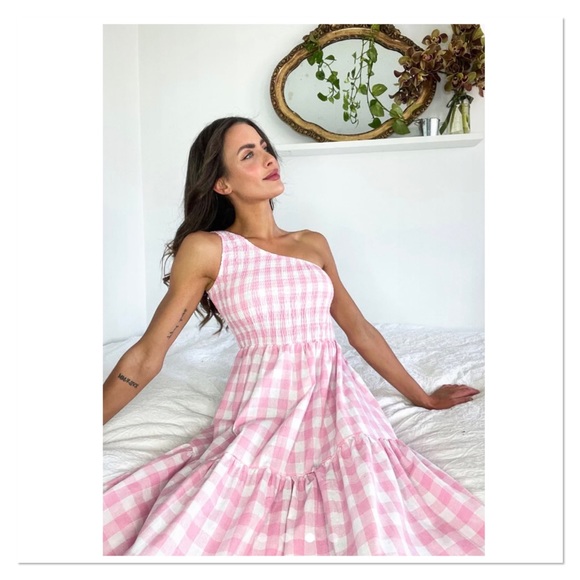 New Esther & Co Pink Gingham Claudia Dress - Picture 3 of 5